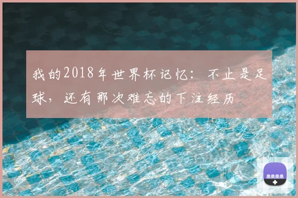 我的2018年世界杯记忆:不止是足球,还有那次难忘的下注经历